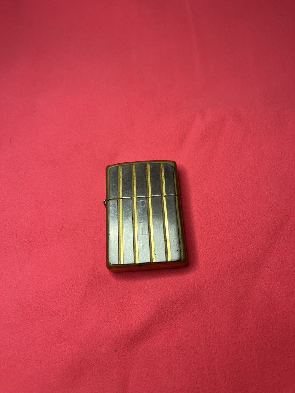 Zippo Lighter Vertical Lines Brass Engraved FLL Always Vicki 1995 Vintage 90s